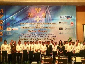 Pengukuhan pengurus DPP Apersi periode 2016-2020 yang dihadiri oleh Menteri Hukum & HAM Yasonna Laoly, Wakil Ketua MPR RI sekaligus Ketua Dewan Penasehat DPP Apersi Osman Sapta
